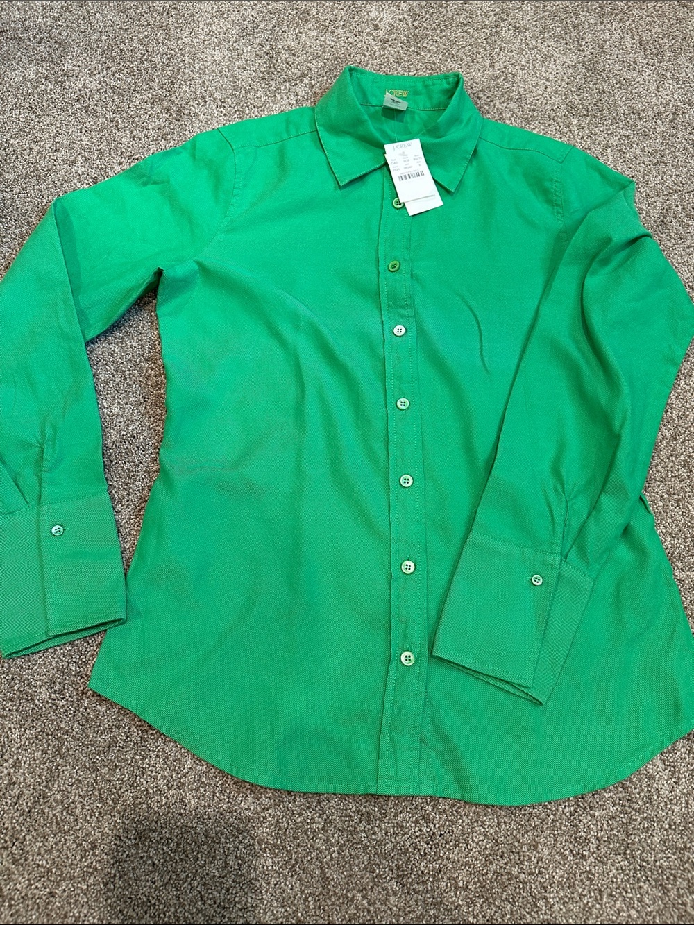 J. Crew Bright Green Long-Sleeve Dress Shirt